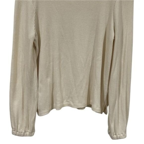 Madewell Ivory Ribbed Cowl Neck Lightweight Long Capsule Holiday Cabincore S - Picture 4 of 10